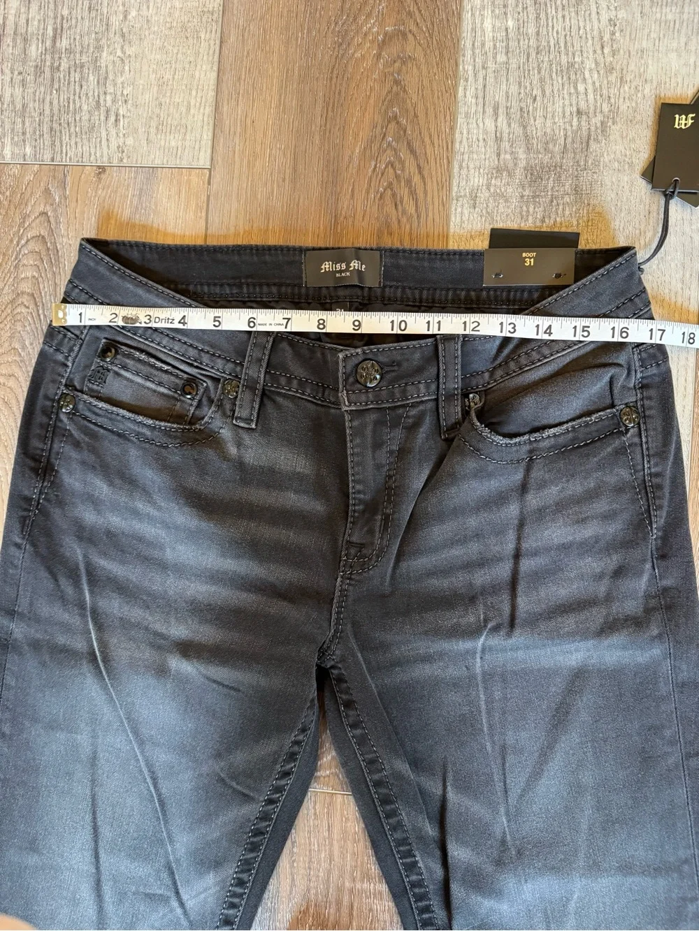Miss Me Risa Black Bootcut Jeans with Embellished Butterfly Pocket